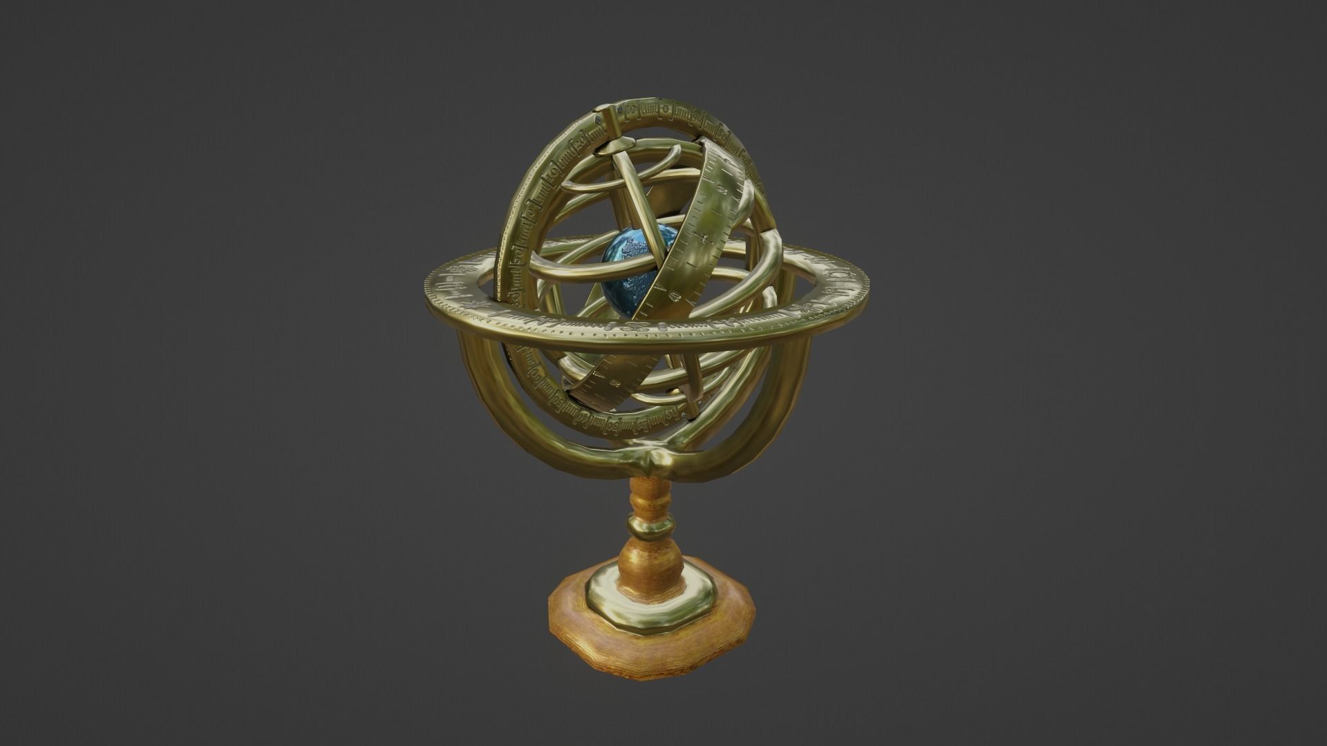 Armillary Sphere Low-poly 3D model_3
