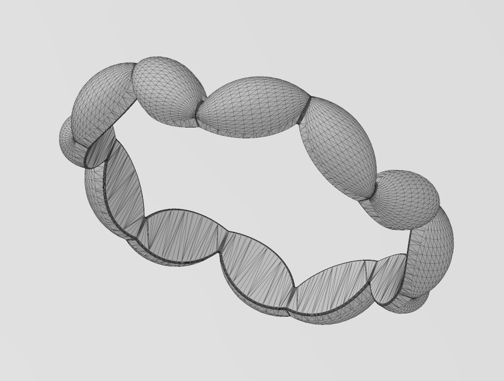 Stacker grain bead pattern band US sizes 5to8 3D print model_13