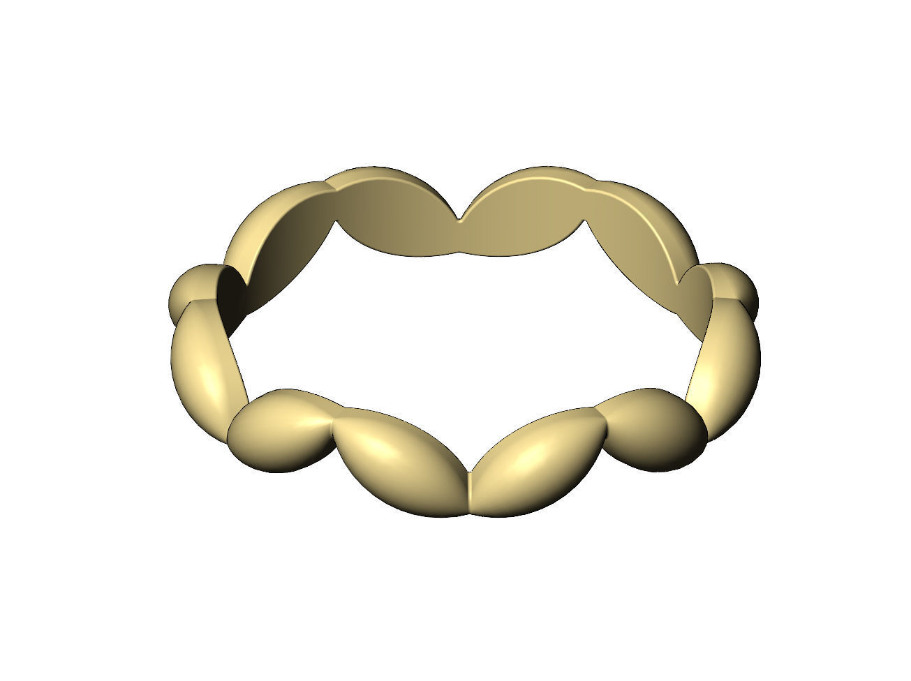 Stacker grain bead pattern band US sizes 5to8 3D print model_5