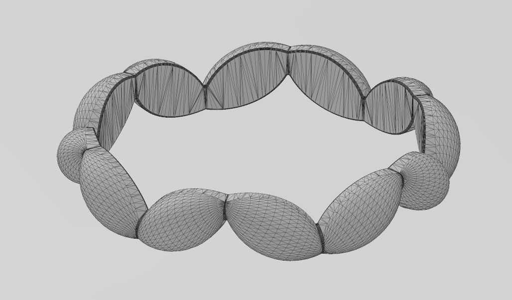 Stacker grain bead pattern band US sizes 5to8 3D print model_12