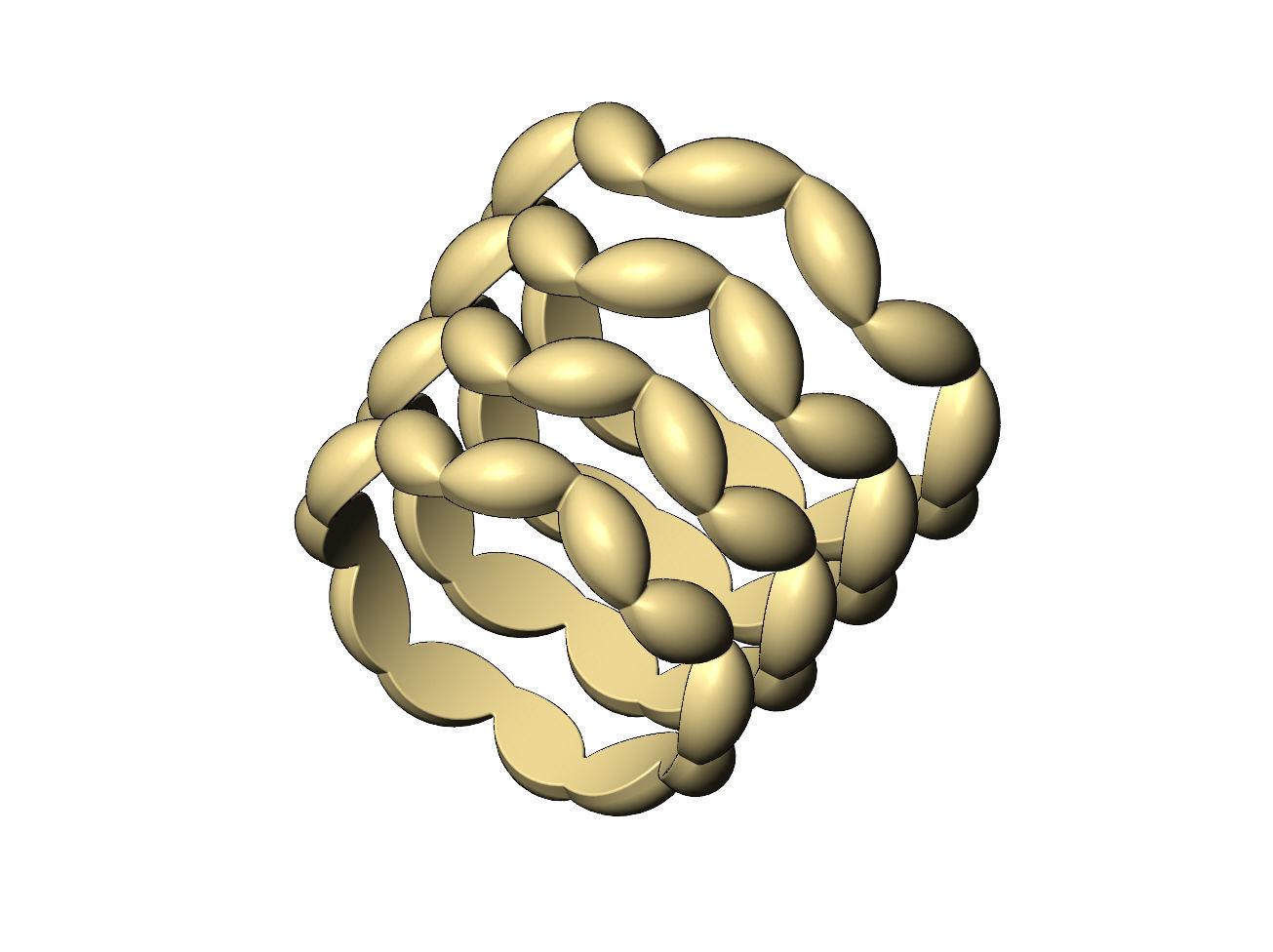 Stacker grain bead pattern band US sizes 5to8 3D print model_4