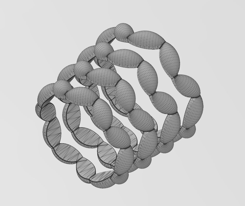 Stacker grain bead pattern band US sizes 5to8 3D print model_11