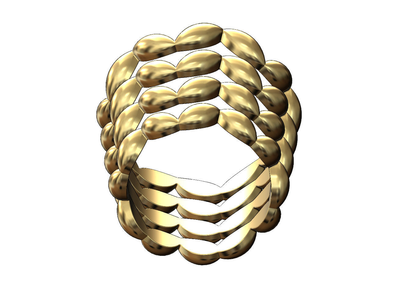 Stacker grain bead pattern band US sizes 5to8 3D print model_2