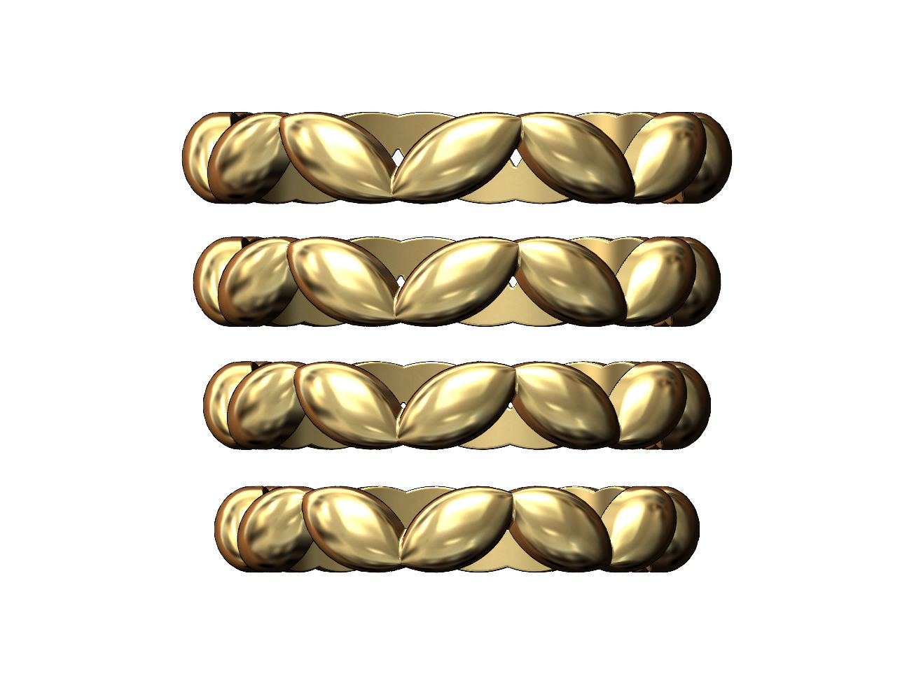 Stacker grain bead pattern band US sizes 5to8 3D print model_1