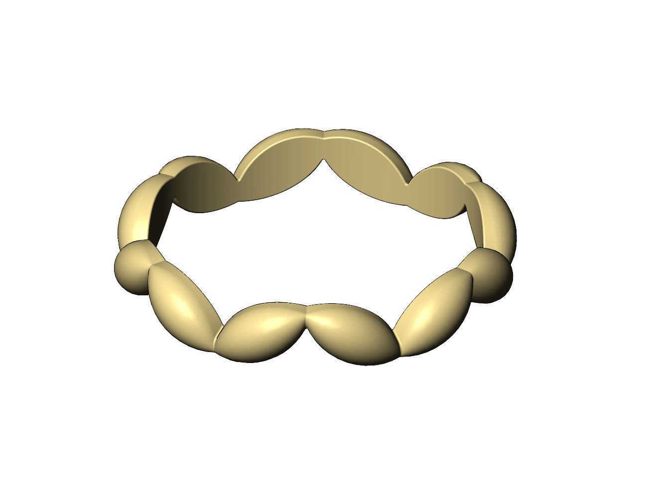 Stacker grain bead pattern band US sizes 5to8 3D print model_8