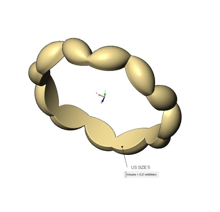 Stacker grain bead pattern band US sizes 5to8 3D print model_9