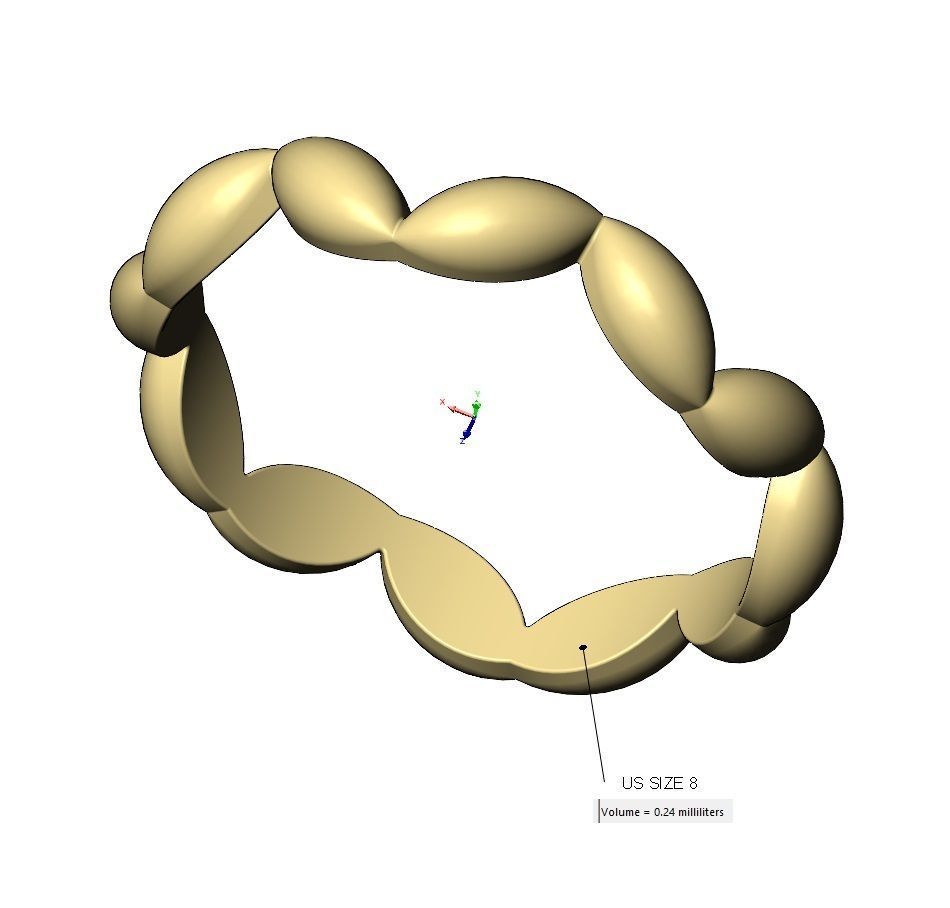 Stacker grain bead pattern band US sizes 5to8 3D print model_10