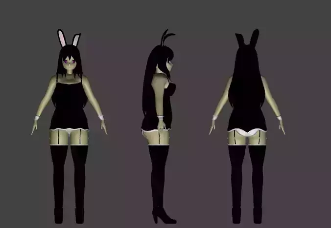 Low Poly Bunny Girl Model