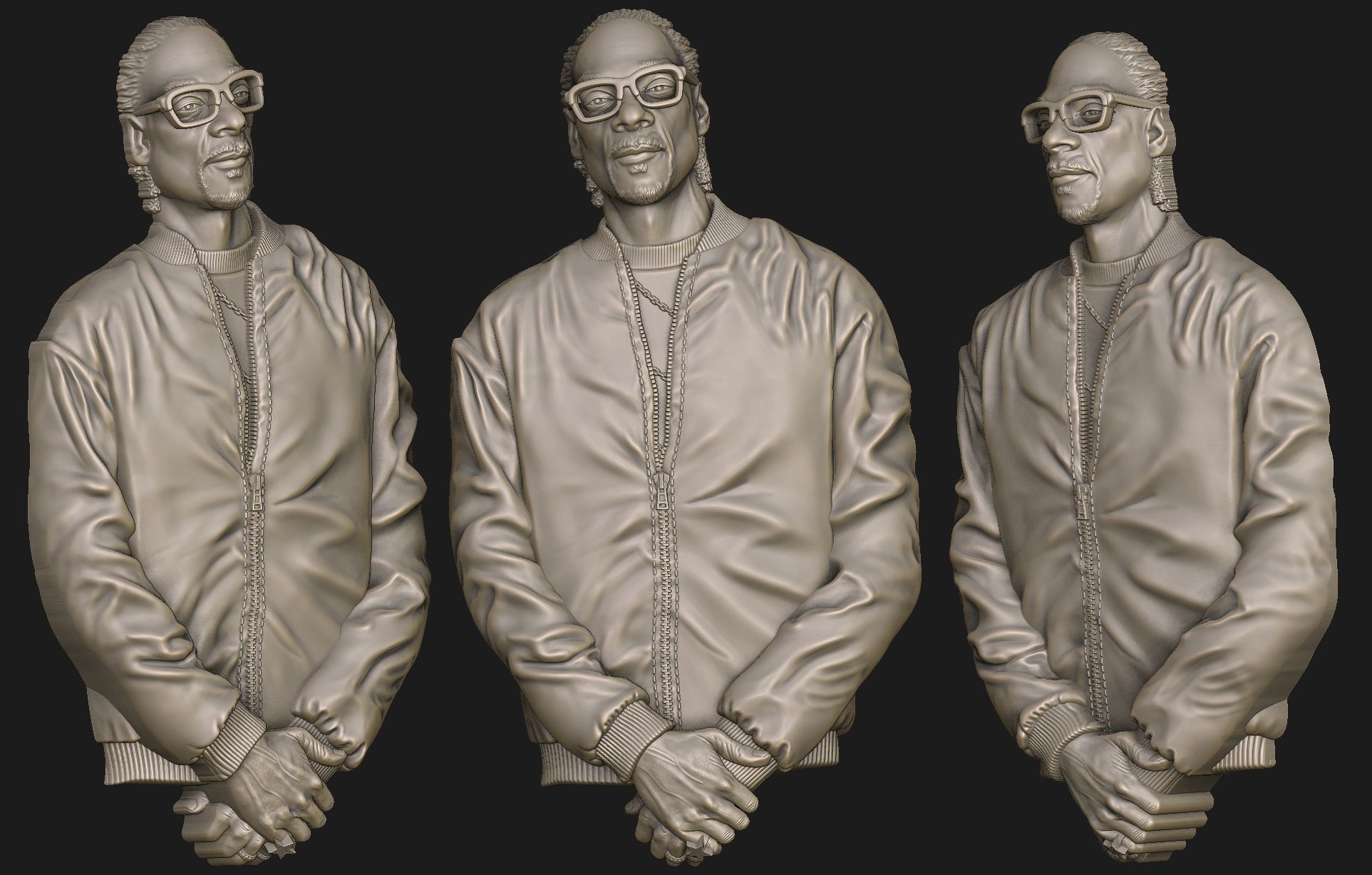 SNOOP DOG Bas-Relief 3D Model - For Printing 3D print model 3D print model_1