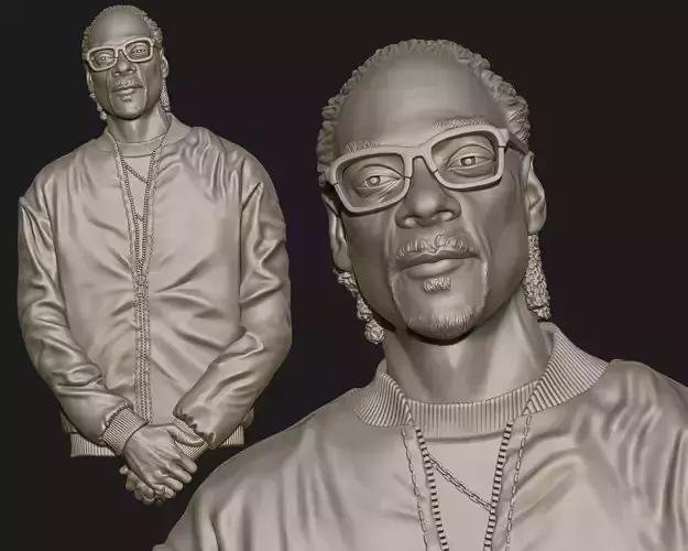 SNOOP DOG Bas-Relief 3D Model - For Printing 3D print model 3D print model