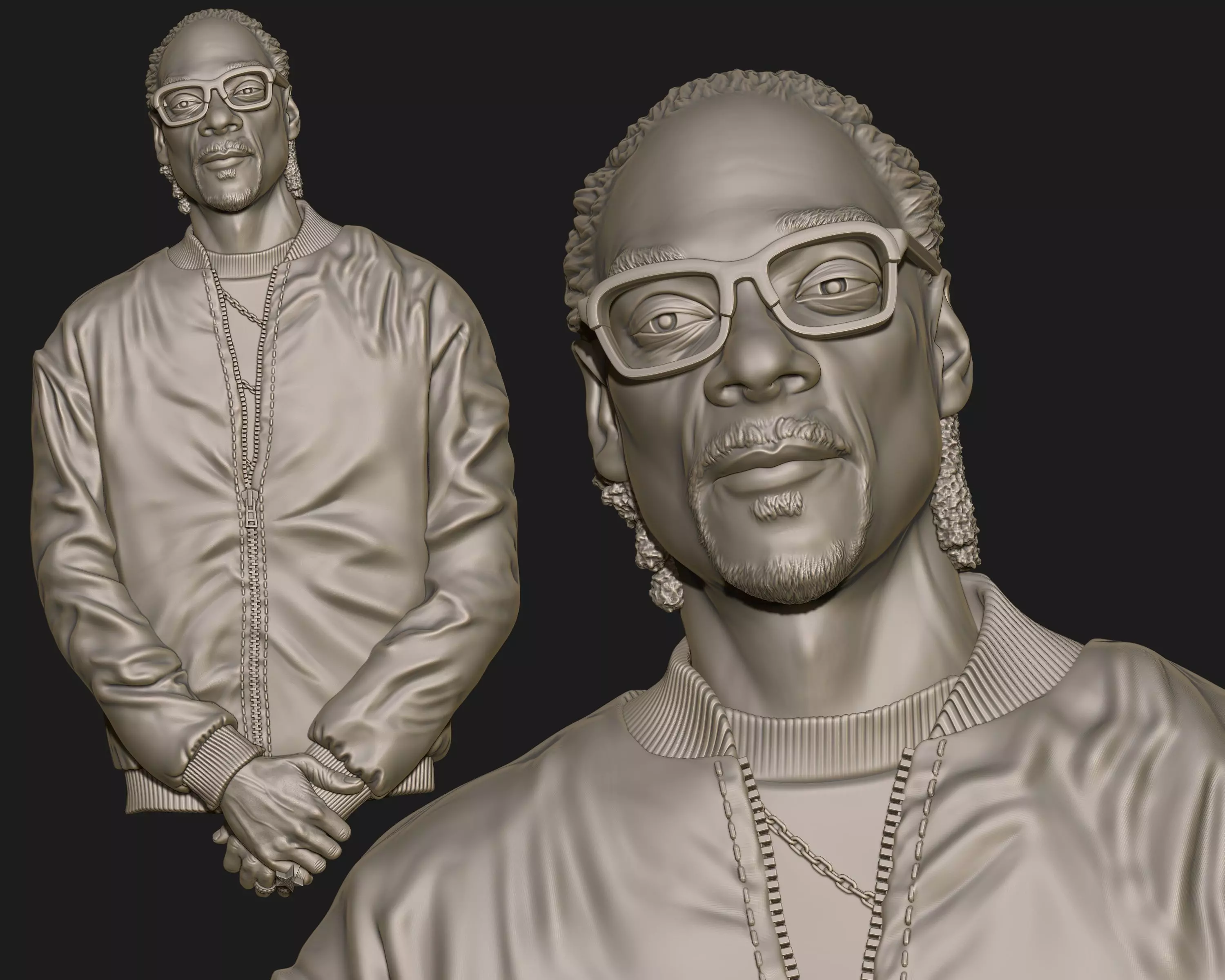 SNOOP DOG Bas-Relief 3D Model - For Printing 3D print model 3D print model_0
