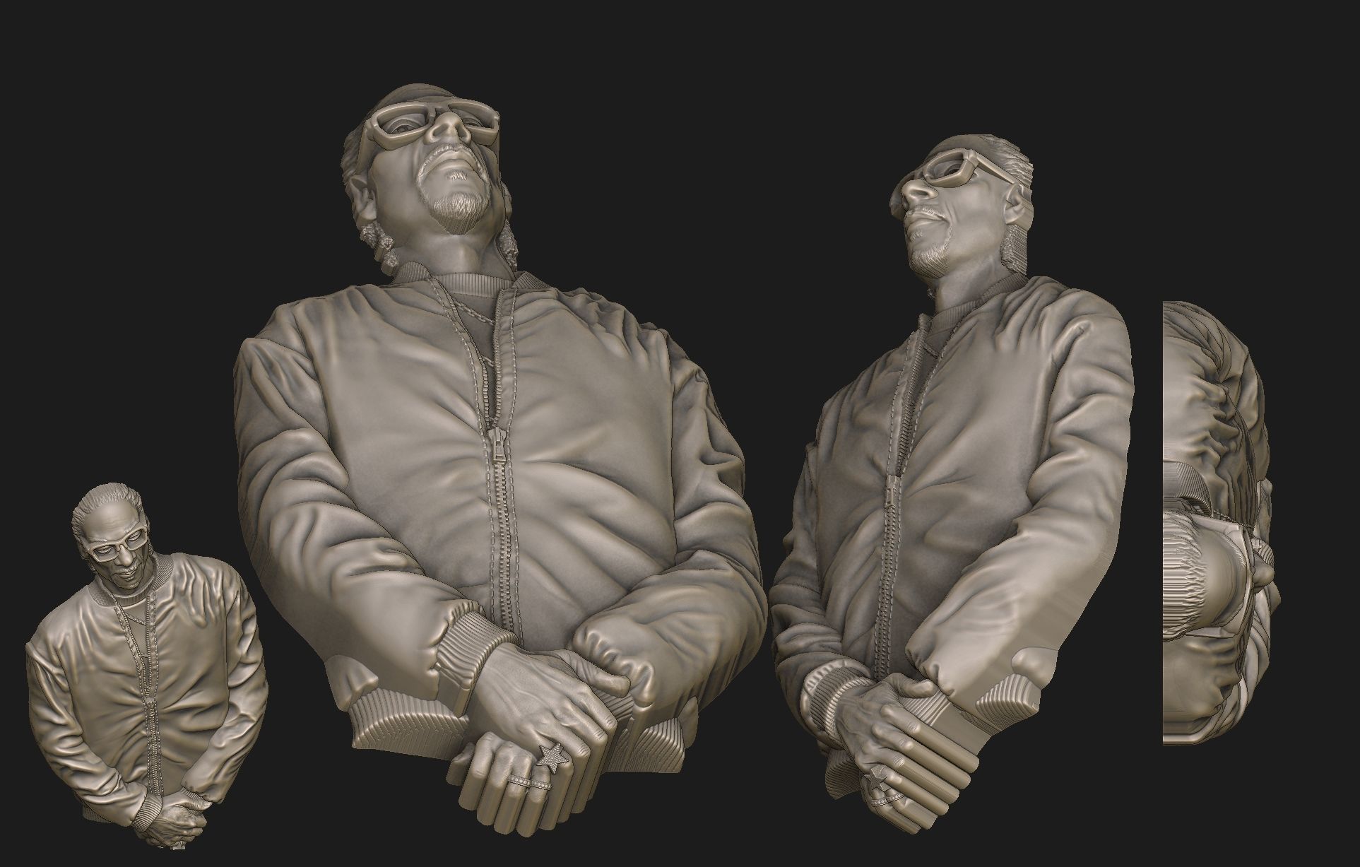 SNOOP DOG Bas-Relief 3D Model - For Printing 3D print model 3D print model_4