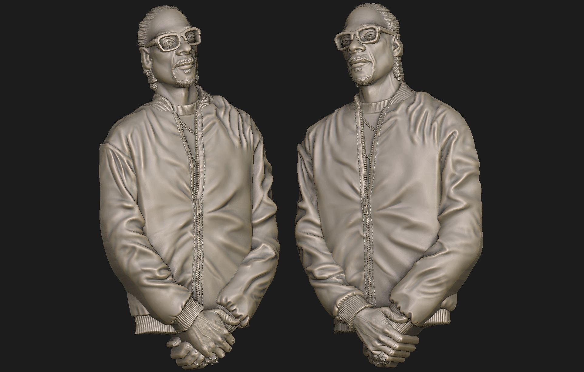 SNOOP DOG Bas-Relief 3D Model - For Printing 3D print model 3D print model_3