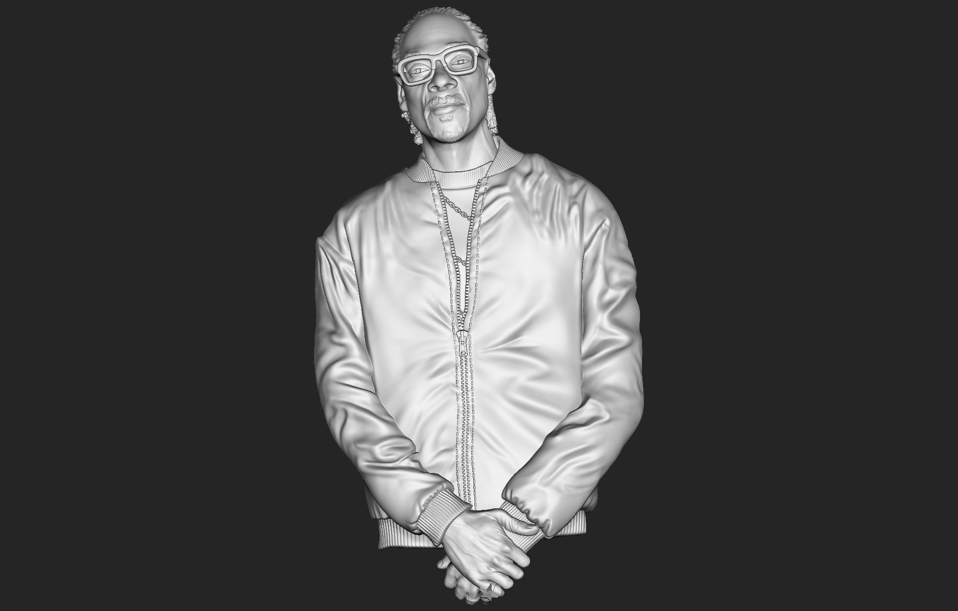 SNOOP DOG Bas-Relief 3D Model - For Printing 3D print model 3D print model_8