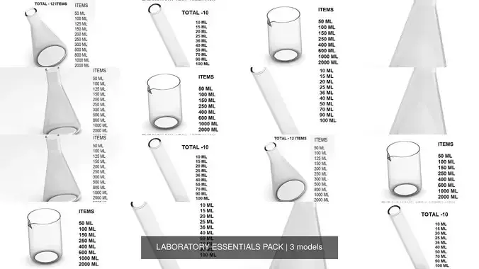 LABORATORY ESSENTIALS PACK 3D Model Collection