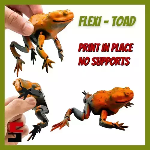 Flexi Toad Frog articulated print-in-place no supports 3D print model