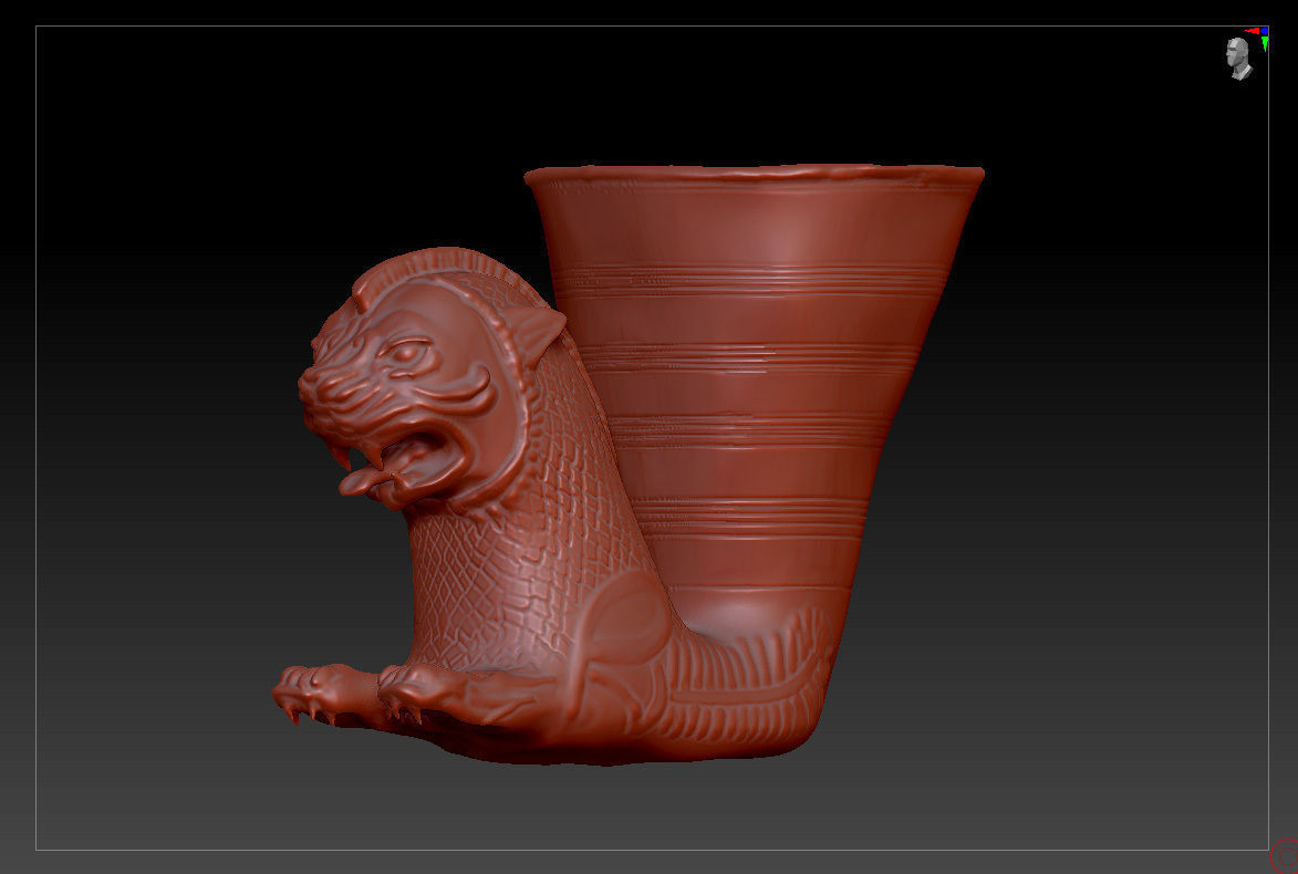 Achaemenid golden cup Low-poly 3D model_6
