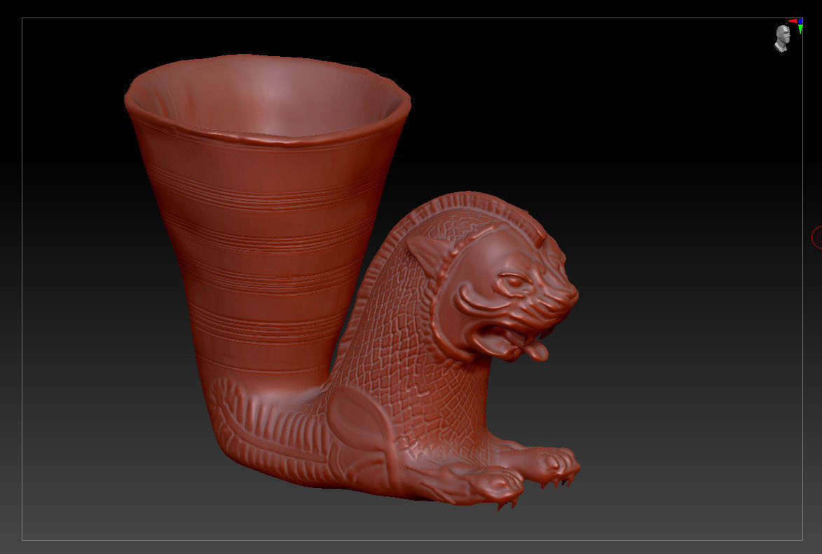 Achaemenid golden cup Low-poly 3D model_5