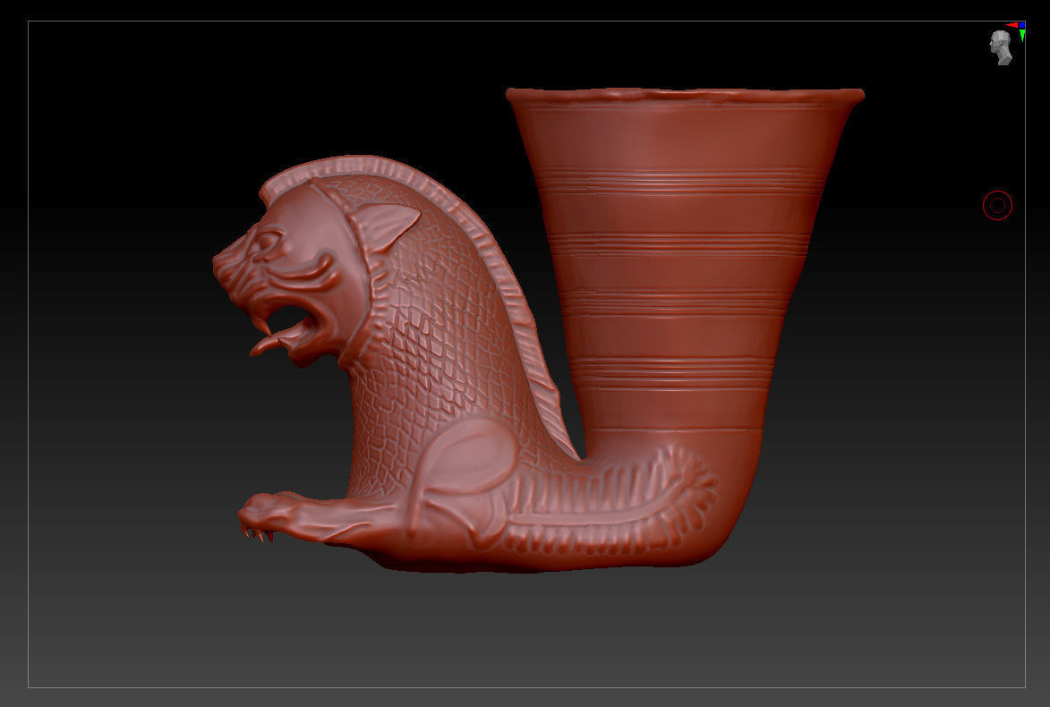 Achaemenid golden cup Low-poly 3D model_4