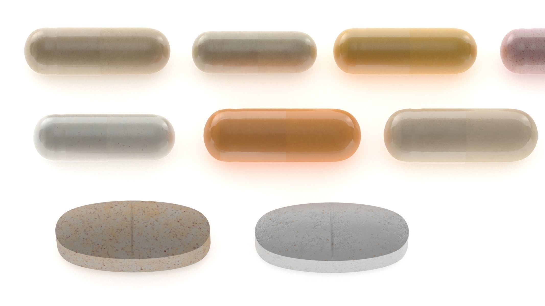 Medical Capsules Medicine PBR Realistic 3D model_4