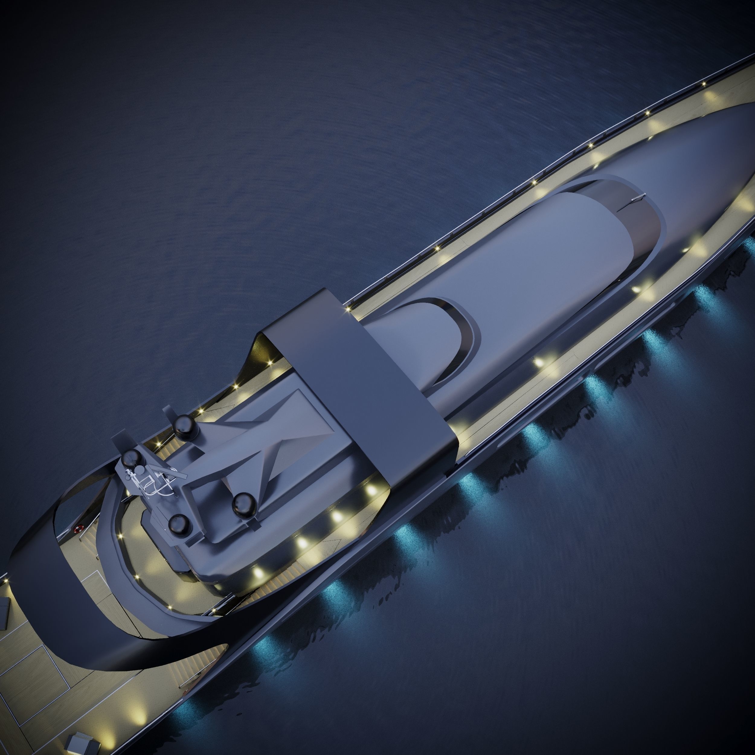 modern megayacht 106m length 3D model_3