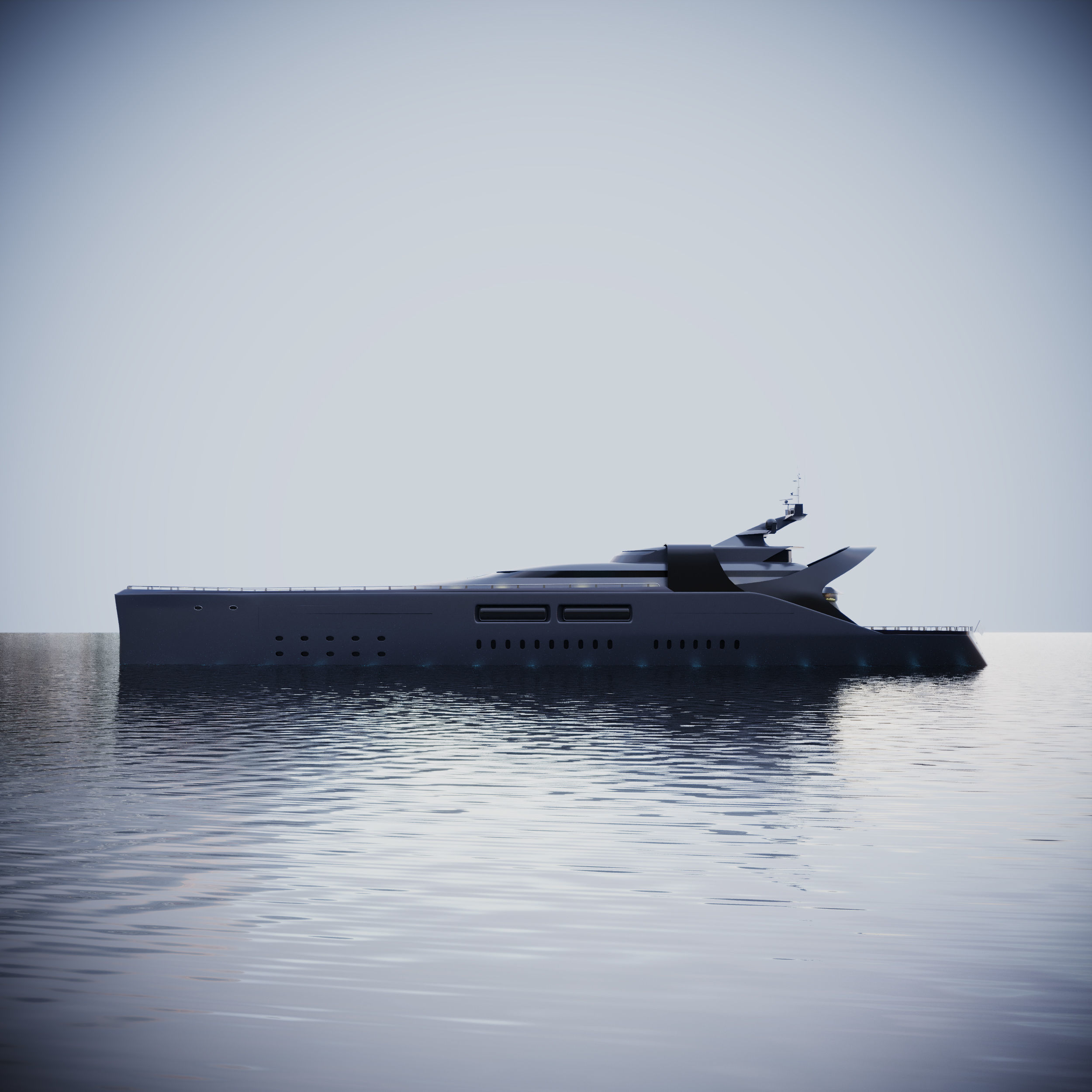 modern megayacht 106m length 3D model_6