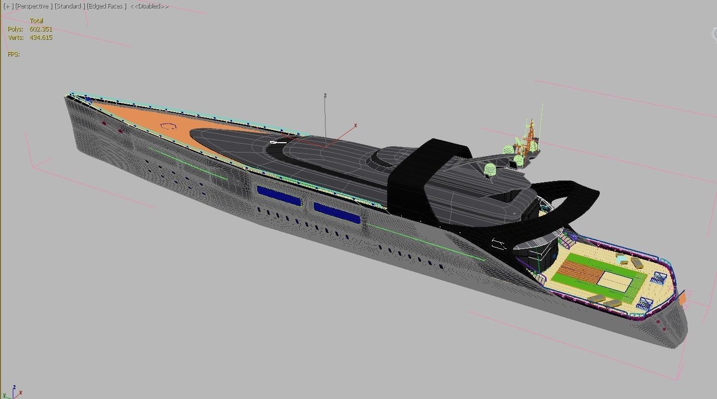 modern megayacht 106m length 3D model_12
