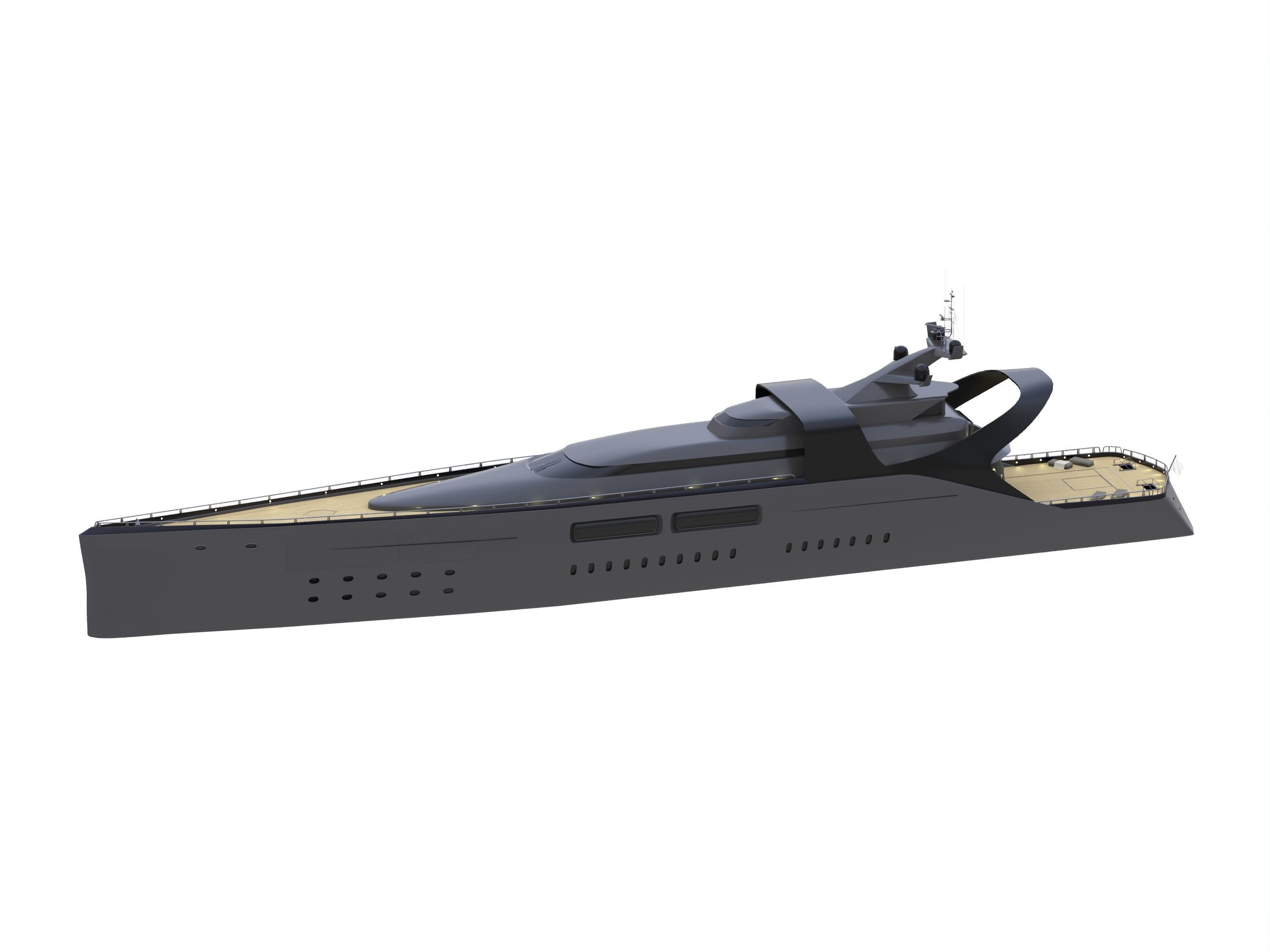 modern megayacht 106m length 3D model_7