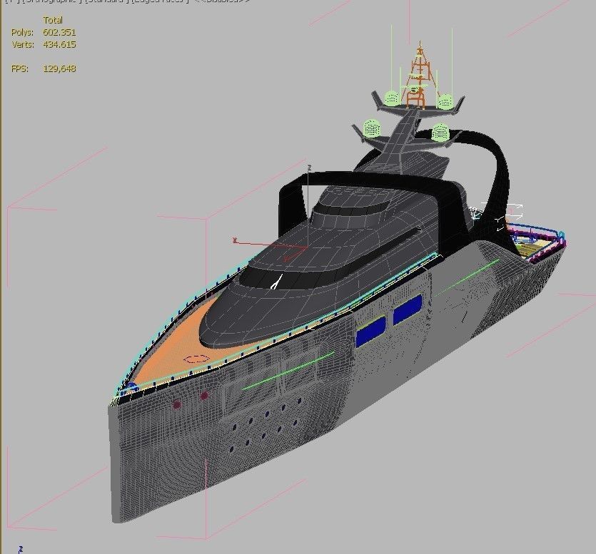 modern megayacht 106m length 3D model_14