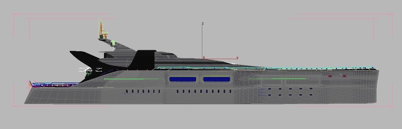 modern megayacht 106m length 3D model_13