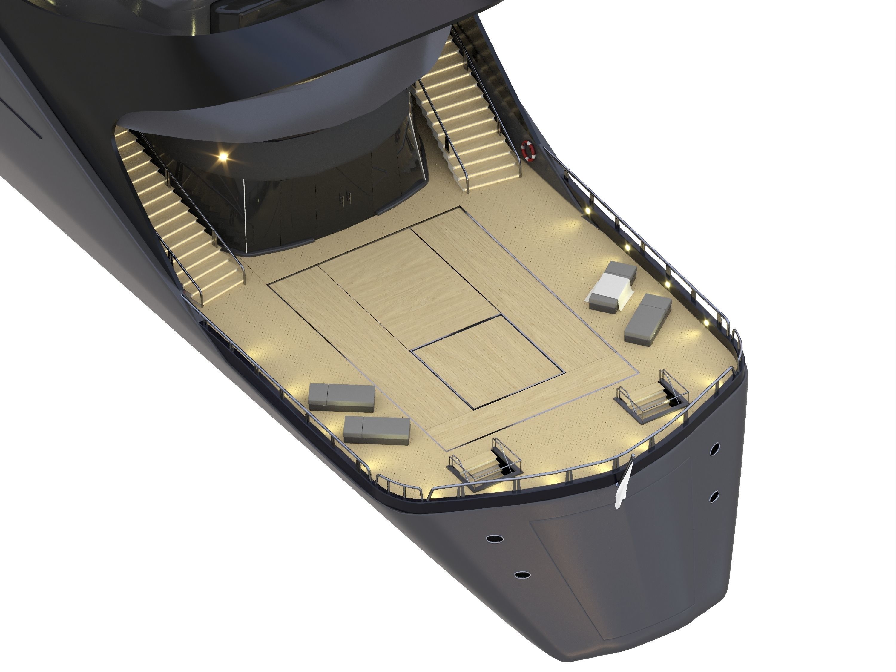 modern megayacht 106m length 3D model_9