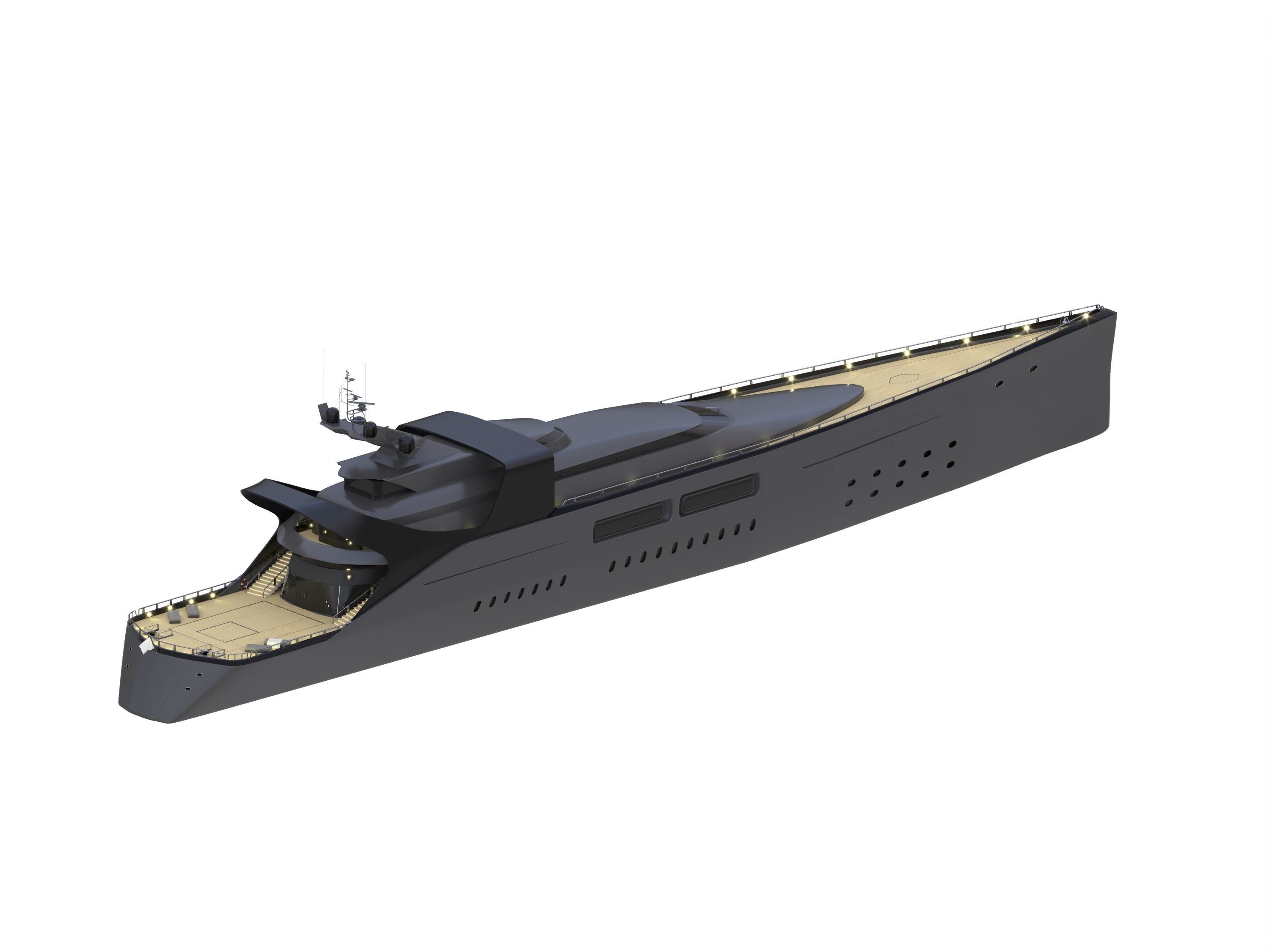 modern megayacht 106m length 3D model_11