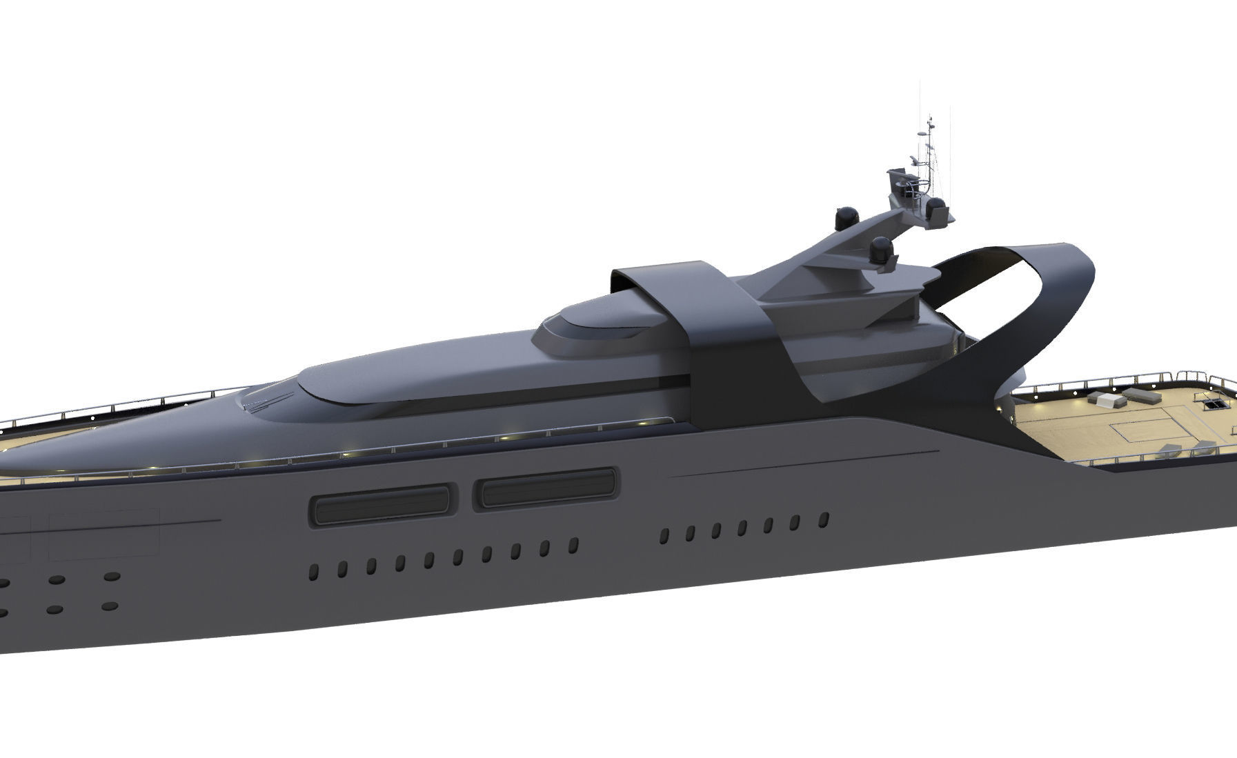 modern megayacht 106m length 3D model_8