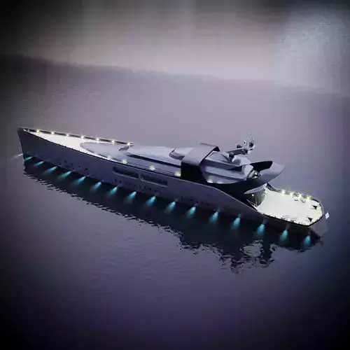 modern megayacht 106m length 3D model