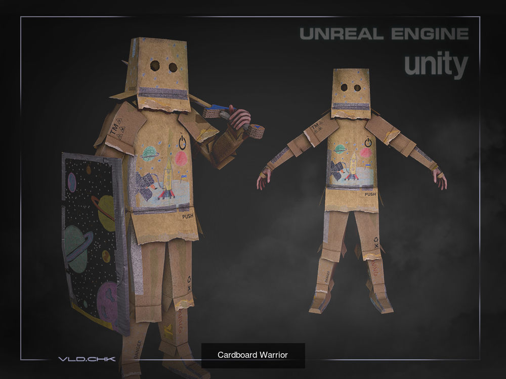 Cardboard Boys Pack 3D Model Collection_2