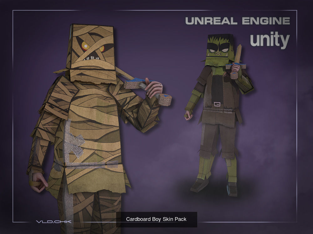 Cardboard Boys Pack 3D Model Collection_4