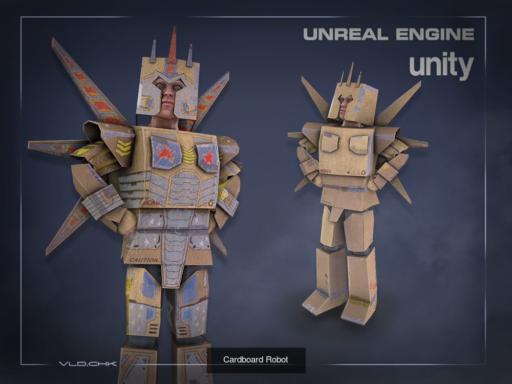 Cardboard Boys Pack 3D Model Collection_5