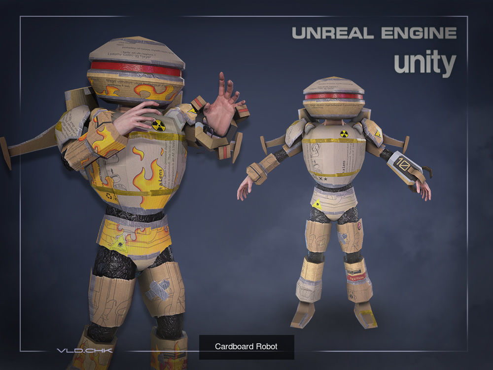 Cardboard Boys Pack 3D Model Collection_3