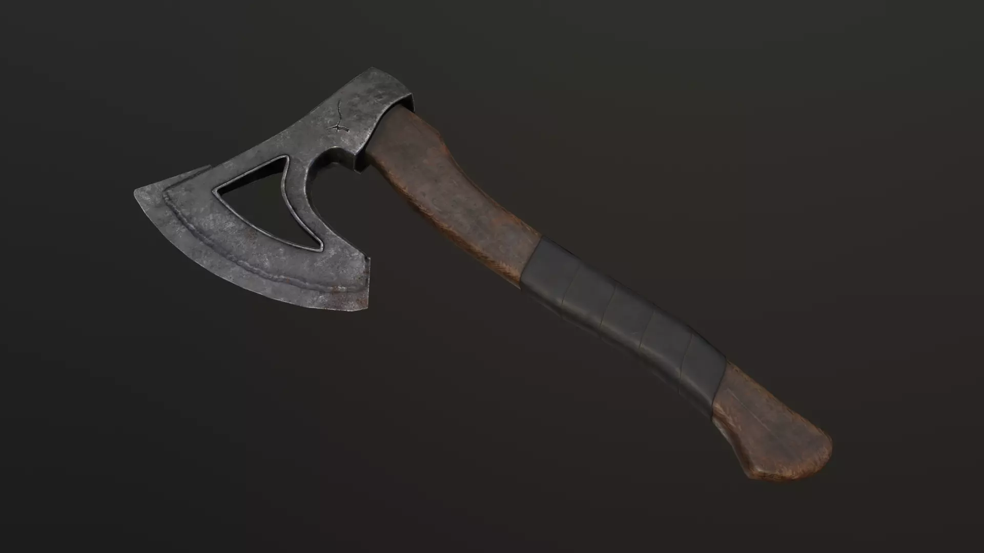 Axe tomahawk Low-poly 3D model_0
