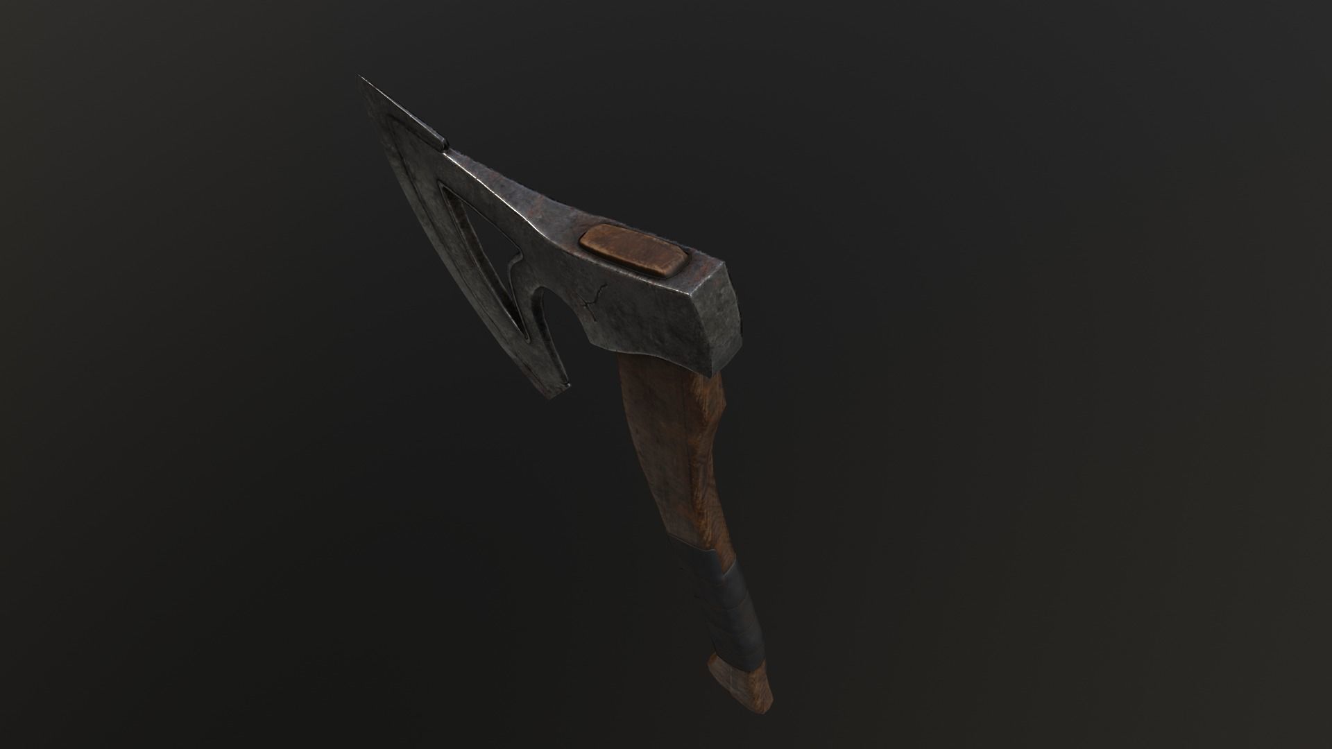 Axe tomahawk Low-poly 3D model_6