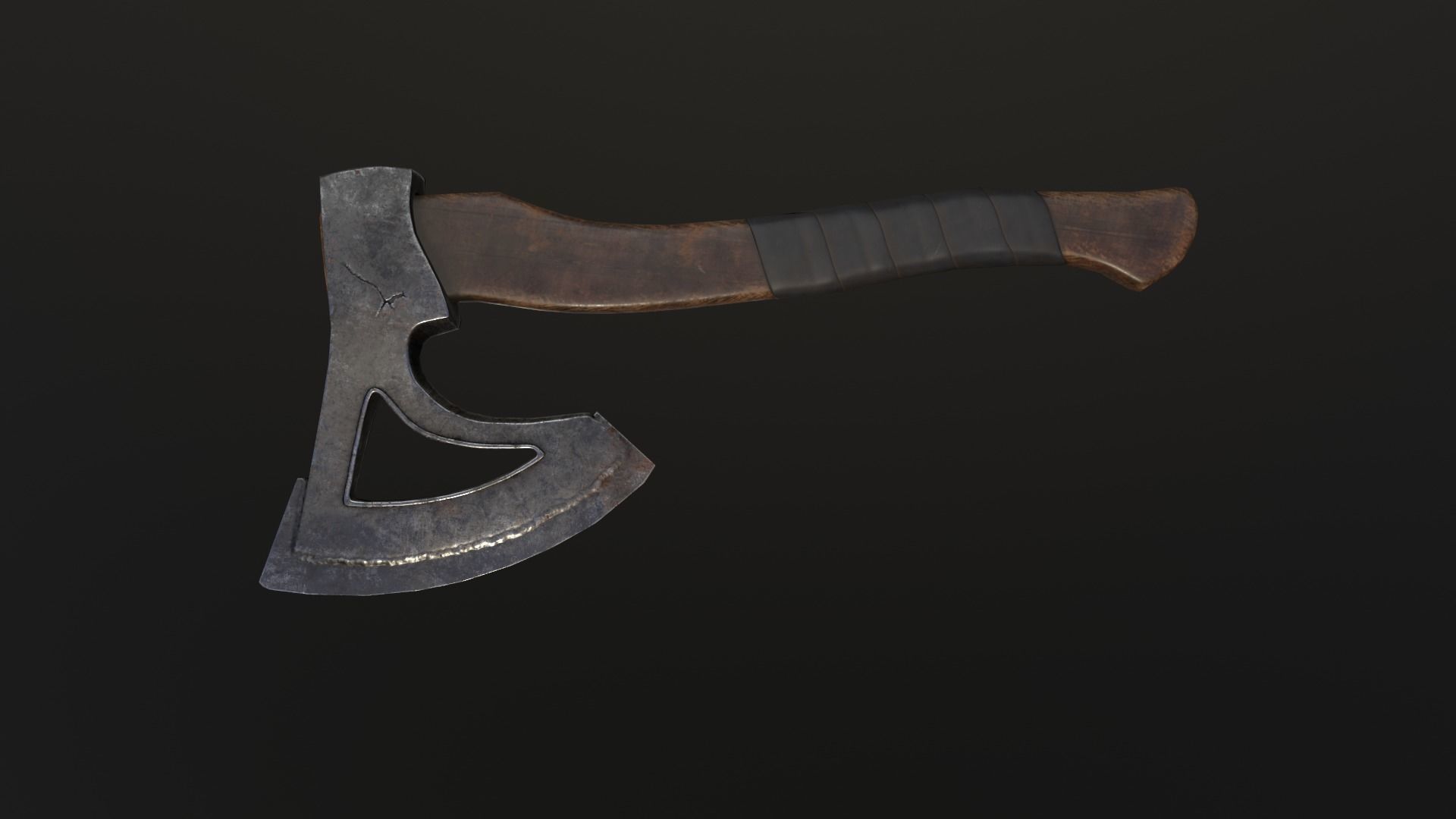 Axe tomahawk Low-poly 3D model_4