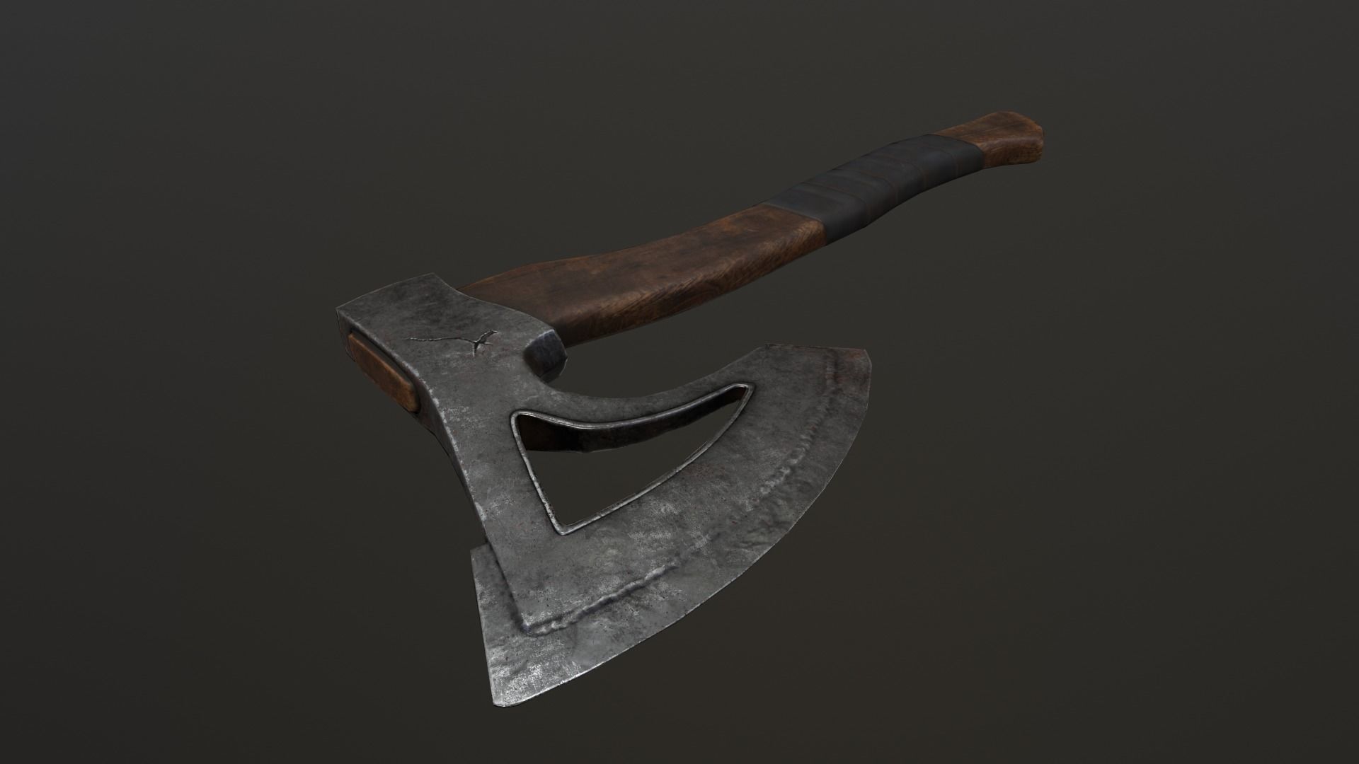 Axe tomahawk Low-poly 3D model_5