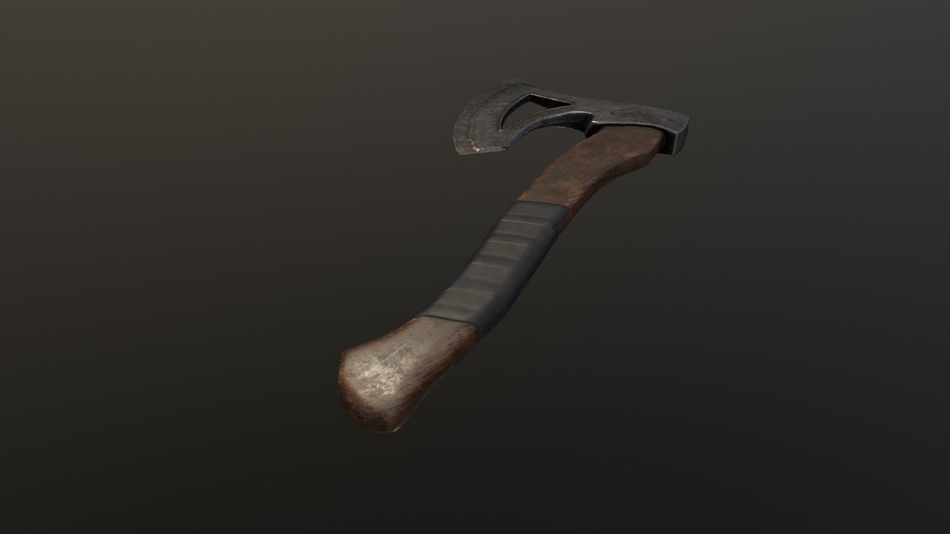 Axe tomahawk Low-poly 3D model_3