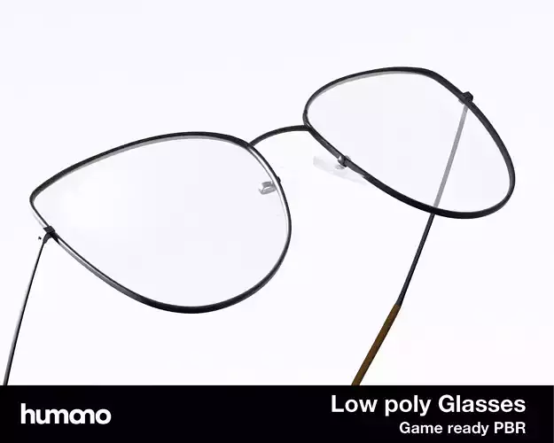 Humano Glasses 02 Low Poly PBR Game Ready model Low-poly 3D model
