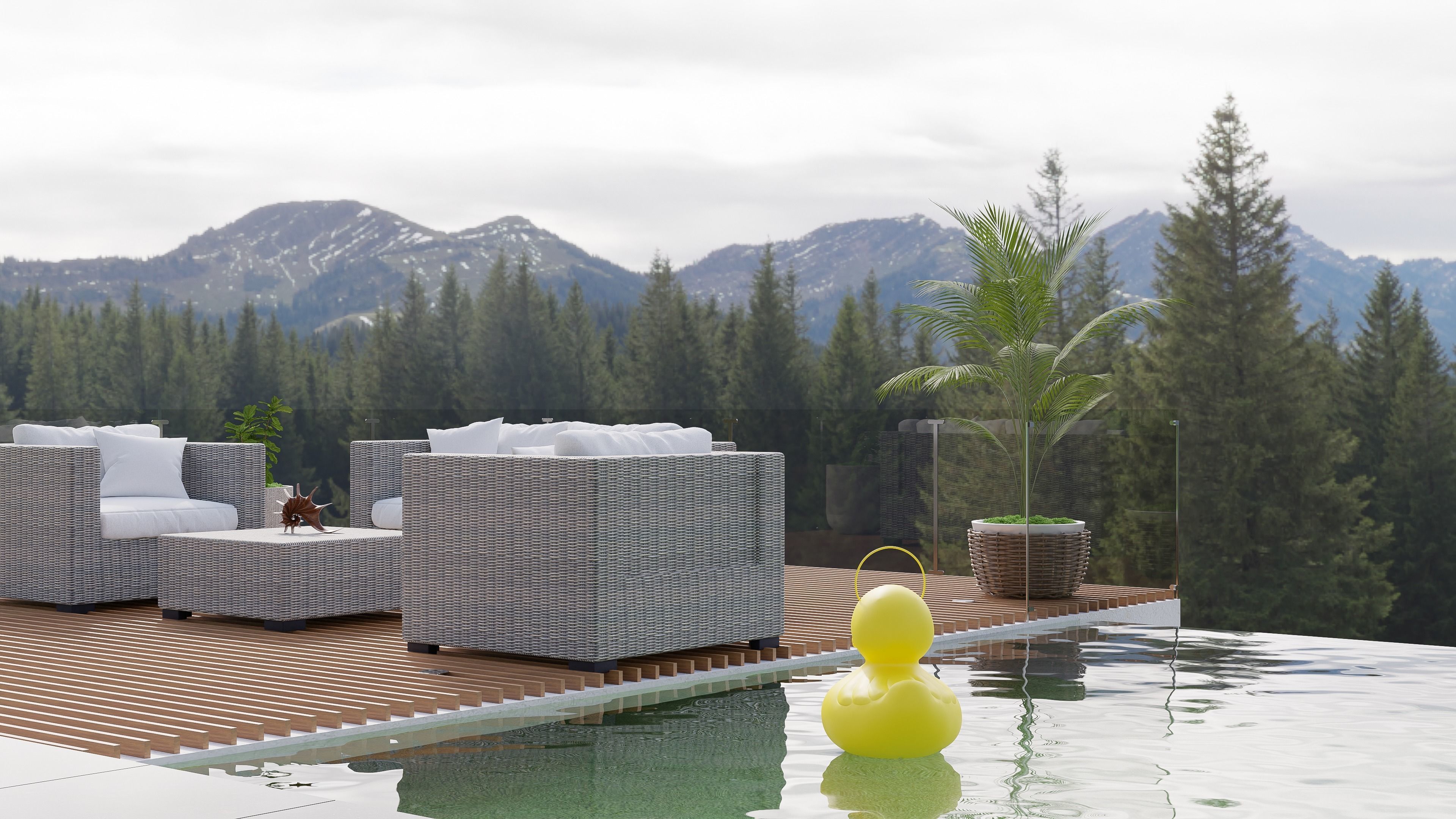 Outdoor lamp Low-poly 3D model_2