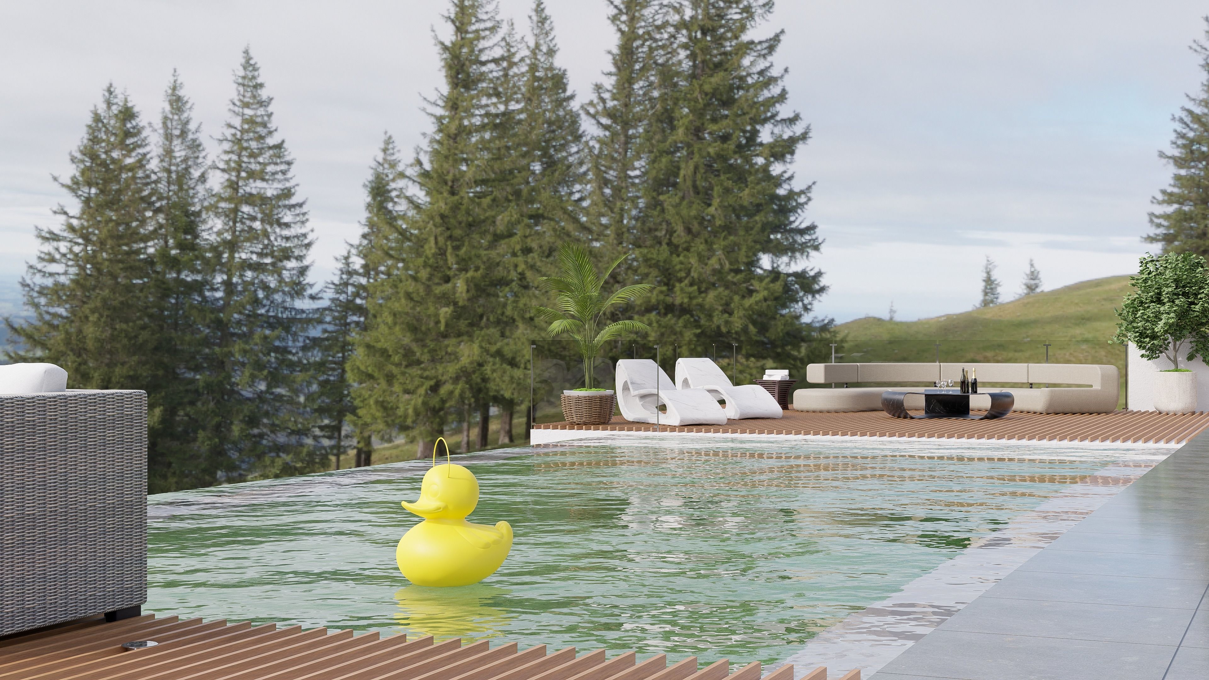 Outdoor lamp Low-poly 3D model_1