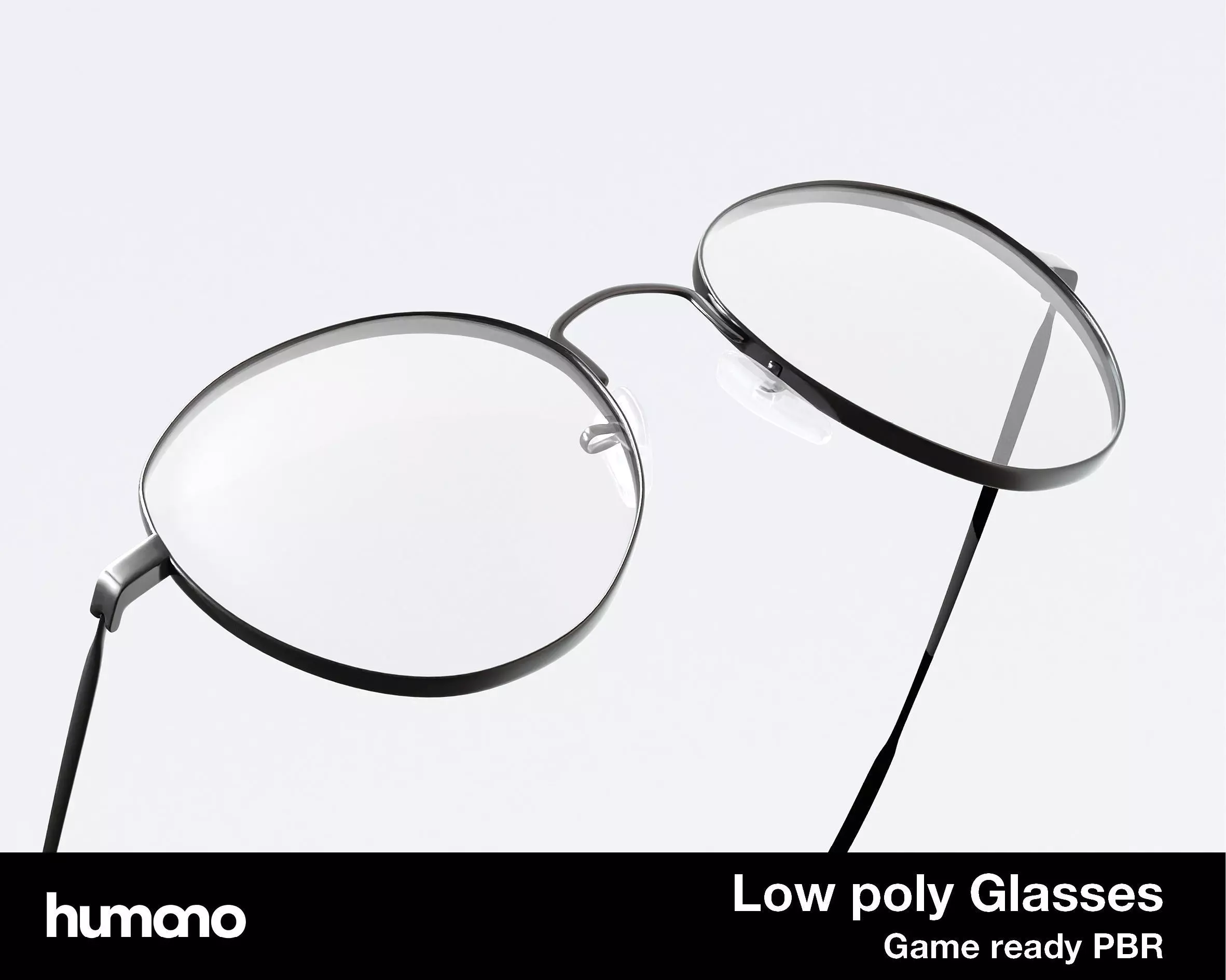 Humano Glasses 04 Low Poly PBR Game Ready model Low-poly 3D model_0