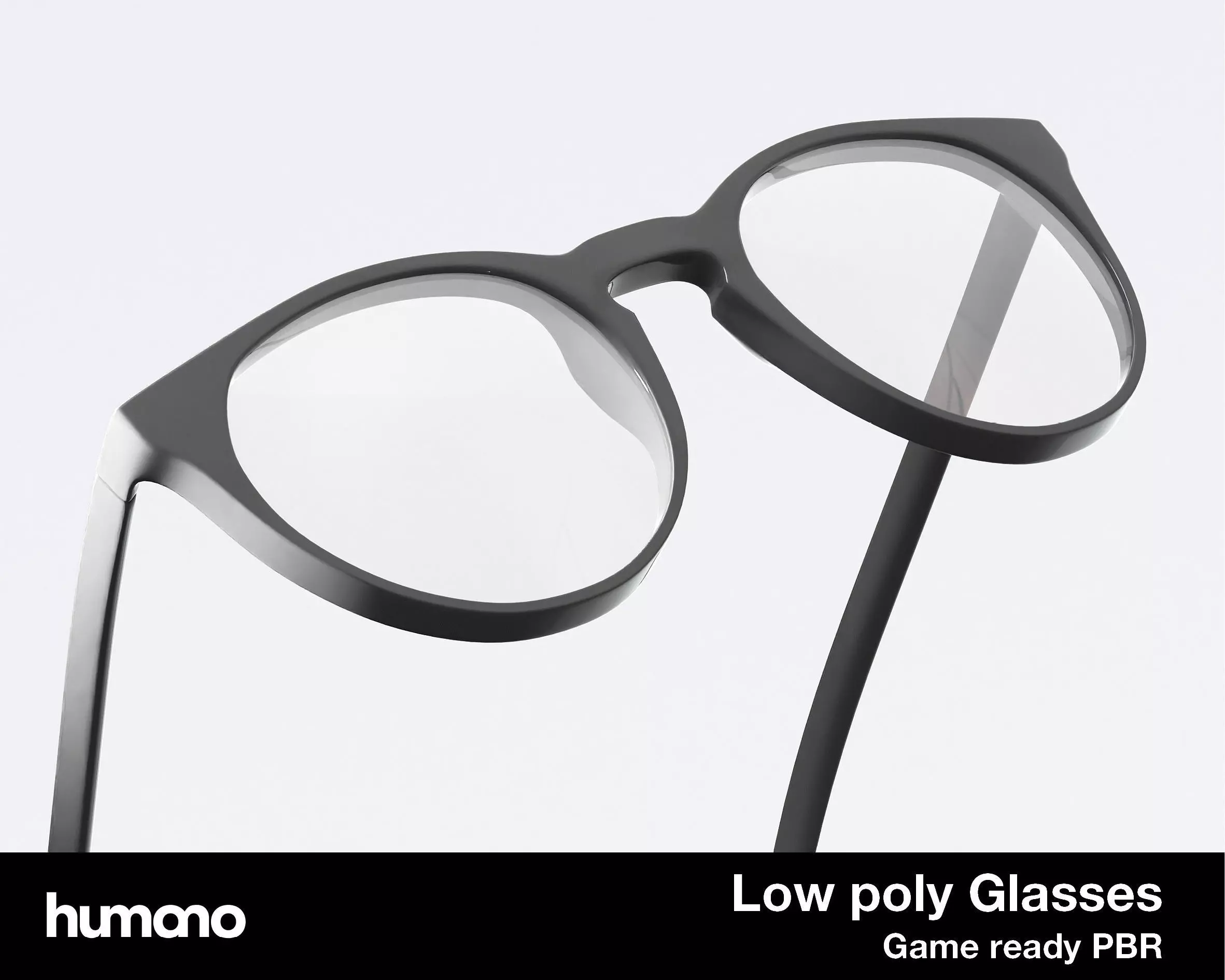 Humano Glasses 03 Low Poly PBR Game Ready model Low-poly 3D model_0