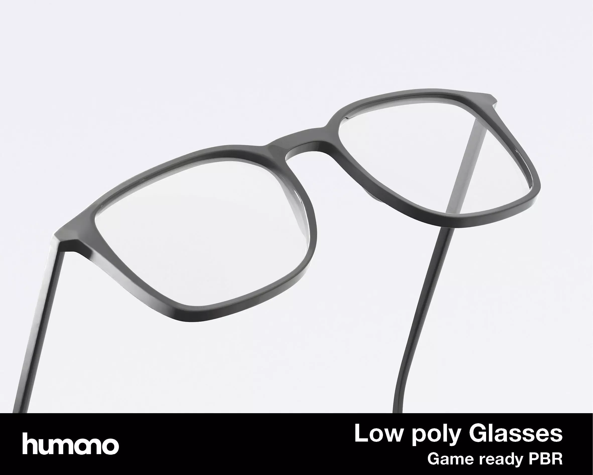 Humano Glasses 05 Low Poly PBR Game Ready model Low-poly 3D model_0
