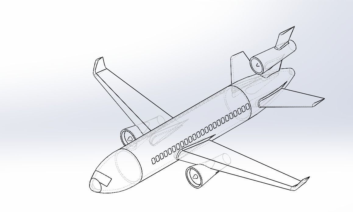 Douglas MD 11 low poly 3D Model Airplane  STL  3D model_2